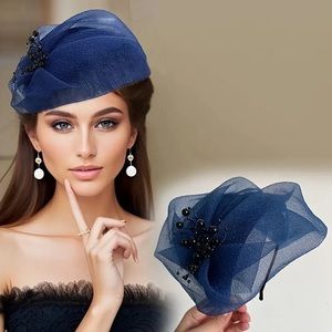 Elegant Navy Blue Fascinator Hat